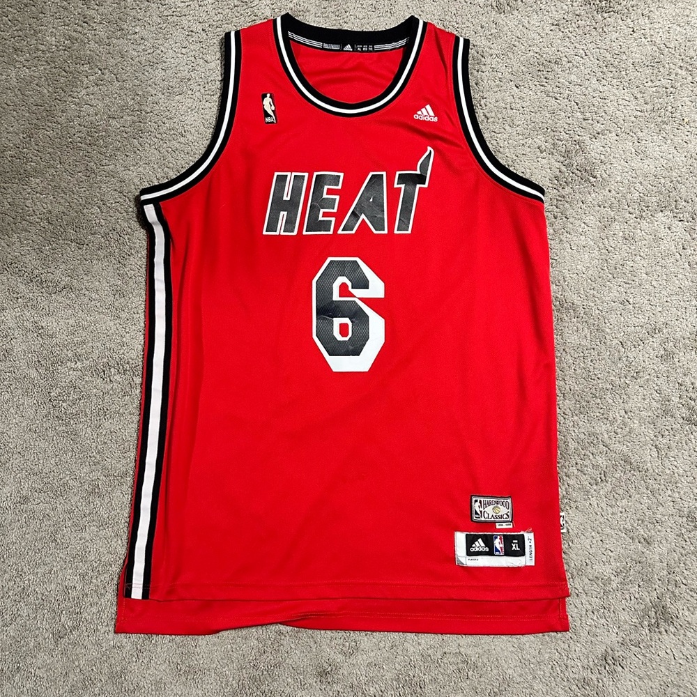 Adidas LeBron James Miami Heat Red Hardwood Classics HWC Swingman Jersey